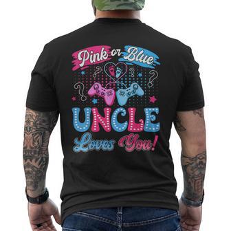 Pink Or Blue Uncle Love You Video Game Gender Reveal Men's T-shirt Back Print | Mazezy