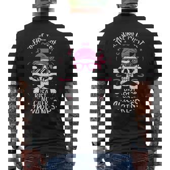 Pink Ribbon Breast Cancer Awareness Pirate Treasure Chest Men's T-shirt Back Print - Thegiftio