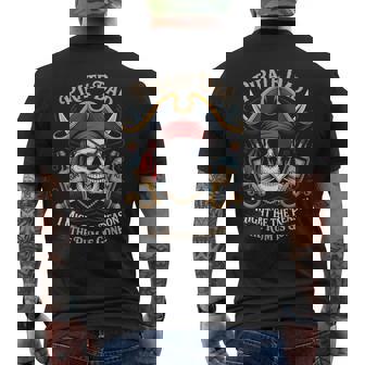 Pirate Dad Skeleton Freeboater Boating Boat Captain Pirate Men's Back Print T-Shirt | Mazezy