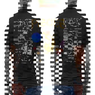 Pisces Facts Pisces Zodiac Sign Pisces Birthday Men's Back Print T-Shirt | Mazezy