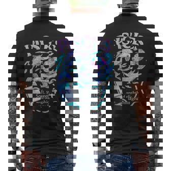 Pisces Zodiac Attitude Soft Sweet Slightly Unhinged Men's Back Print T-Shirt | Mazezy