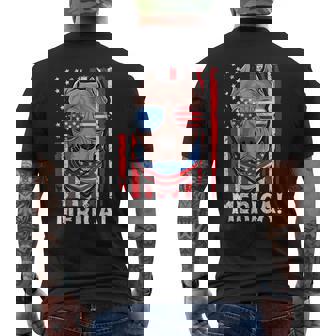 Pit-Bull Usa 愛国的な犬服 アメリカ国旗 メンズ メンズTシャツ バックプリント - Kawaiitshirt