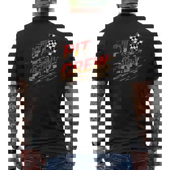 Pit Crew Race Car Birthday Party Matching Family Racing Men's Back Print T-Shirt | Mazezy
