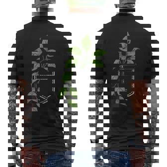 Plant Dad Plant Moms House Plan Gardener Grow Pothos Plant Men's Back Print T-Shirt | Mazezy