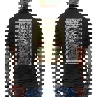 Plant Lover Tarot Card Skeleton Gardener Botanical Goth Art Men's Back Print T-Shirt | Mazezy