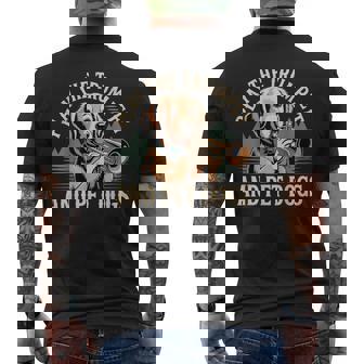 Play The Trumpet And Pet Dogs Brass Marching Band Men's Back Print T-Shirt | Mazezy