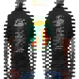 Plitvice Lakes Croatia Nature Lynx Badge Art Men's Back Print T-Shirt | Mazezy