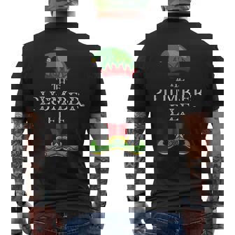 The Plumber Elf Christmas Pajamas Men's Back Print T-Shirt | Mazezy