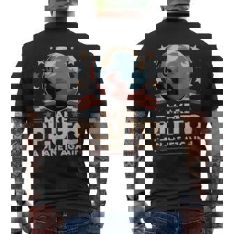 Make Pluto a Planet Again Astronomy Nerd Men's Back Print T-Shirt | Mazezy