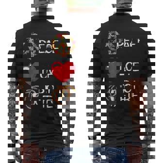 Poi Fire Love Peace Fire Dancing Pyro Dancer Fire Spinning Men's Back Print T-Shirt | Mazezy