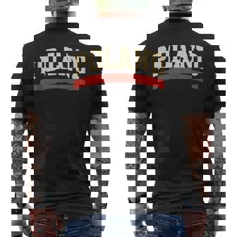 Poland Retro Typography Arched Letters Vintage Sports Style Tank Top Men's Back Print T-Shirt | Mazezy