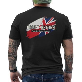 Poland United Kingdom Flag Pride Heritage Fans Men's Back Print T-Shirt | Mazezy