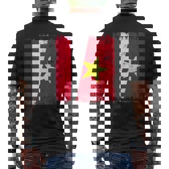 Poland Vietnam Half Flag Polish Vietnamese History Men's Back Print T-Shirt | Mazezy