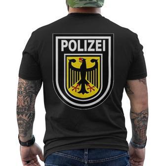 Polizei Polizeiuniformip Für Damen Und Herrenchwarz Kurzarm Crew-Neck Klassische Passform Polyester 100 -Erwachsene T-Shirt mit Rückendruck - Geschenkecke
