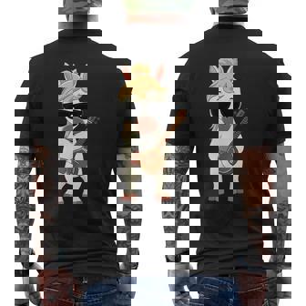 Pony Wearing Sunglasses Playing Sitar Sitarist Horse Tank Top Men's Back Print T-Shirt | Mazezy