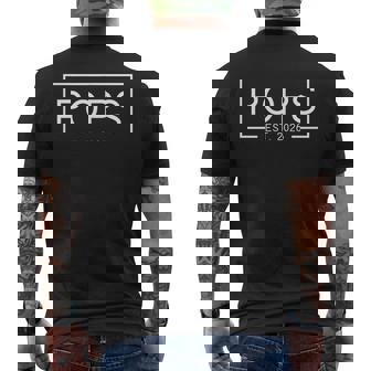 Pops Est 2026 First Pops Father's Day 2026 New Pops Men's Back Print T-Shirt | Mazezy