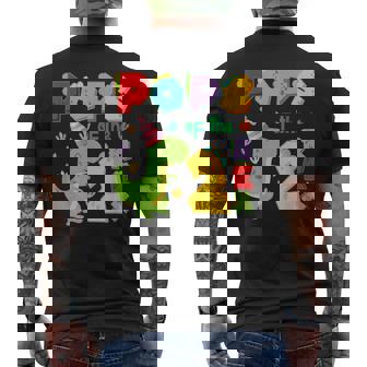 Pops Of The Two Rex 2Nd Birthday Boy Dinosaur T-Rex Men's Back Print T-Shirt | Mazezy