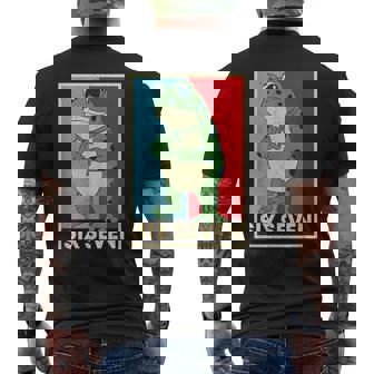 Portland Frog Protest Retro Vintage 67 Six Seven Meme Men's T-shirt Back Print | Seseable UK