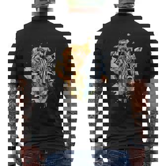 Portrait Aquarelle De Lion Et Zèbre – Duo Animalier T-shirt imprimé au dos - Cadeauxyz