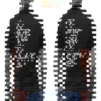 Positive Motivational Religion Love Saying s It's Never Luck It's Always God Inspirational & Religious Quote -Adults Small Black Short Sleeve Men's T-shirt Back Print | Mazezy