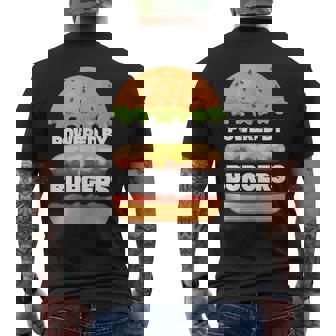 Powered By Burgers Hamburger Cheeseburger Fast Food Foodie Tank Top Men's Back Print T-Shirt | Mazezy