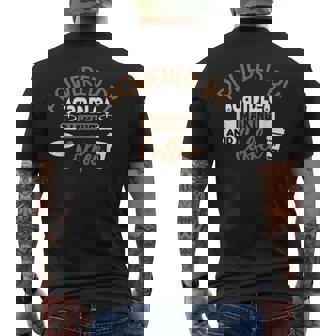 Powered By Candle Making And Coffee Candle Maker Men's Back Print T-Shirt | Mazezy