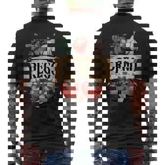 Preggo Food Lovers Italian Cuisine Mom Humor Men's Back Print T-Shirt | Mazezy