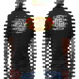 Preggo Sauce Costume Pizza Pregnancy Announcement Men's Back Print T-Shirt | Mazezy