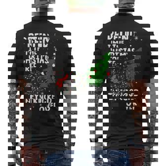 Pretend I’m The Christmas Tree Cat Pushing Over Men's Back Print T-Shirt | Mazezy