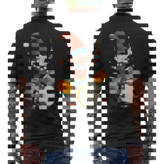 Pretty Drummer Elf For Christmas And Drums Lovers Tank Top Men's Back Print T-Shirt | Mazezy