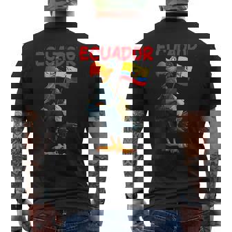 Pretty Ecuador Bird Costume With Flags In Colors Men's Back Print T-Shirt | Mazezy