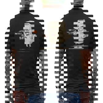 Pretty Pistole Toilet Paper Costume For Gun Lovers Men's Back Print T-Shirt | Mazezy