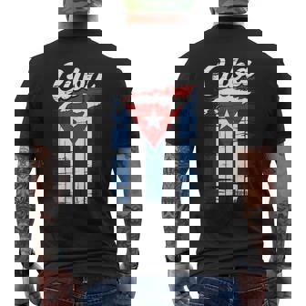 Pride Cuban Flag Cuba Bandera Cubana Hispanic Heritage Month Men's Back Print T-Shirt | Mazezy
