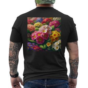 Primevères Printanières Colorées Amateurs De Fleurs Amoureux De La Nature T-shirt imprimé au dos - Cadeauxyz