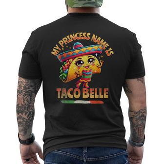 My Princess Name Is Taco Belle Food Lover Men's T-shirt Back Print - Thegiftio UK