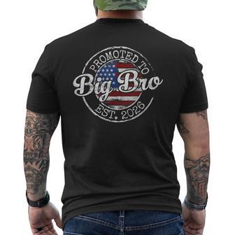 Promoted To Big Bro Est 2026 Stamp First Time Brother To Be Men's T-shirt Back Print - Monsterry
