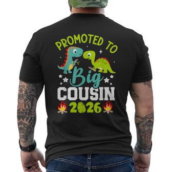 Promoted To Big Cousin 2026 With Dinosaur New Baby Shower Men's T-shirt Back Print | Seseable UK