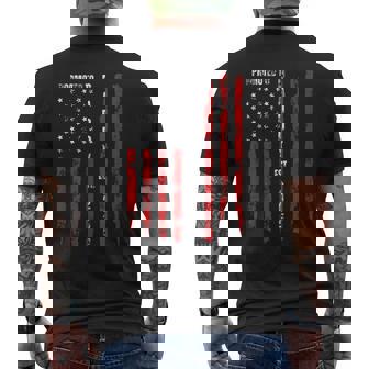 Promoted To Daddy Est 2025 American Flag Men's Back Print T-Shirt | Mazezy