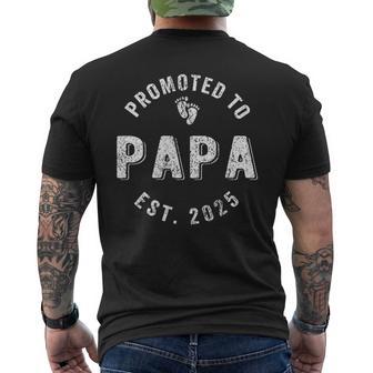 Promoted To Papa Est 2025 First Time Grandpa Men's T-shirt Back Print - Thegiftio UK