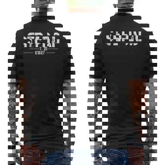 Promoted To Step-Dad Est 2027 Soon To Be Step-Dad Est 2027 Men's Back Print T-Shirt | Mazezy