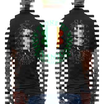 Prone To Shenanigans & Malarkey Fun Clovers St Patrick's Day Men's T-shirt Back Print - Monsterry