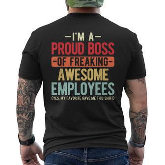 Proud Boss Employee Appreciation Retro For Boss Men's T-shirt Back Print | Mazezy