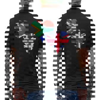 Proud British South African Expat A South Africa UK Flag Tank Top Men's Back Print T-Shirt | Mazezy