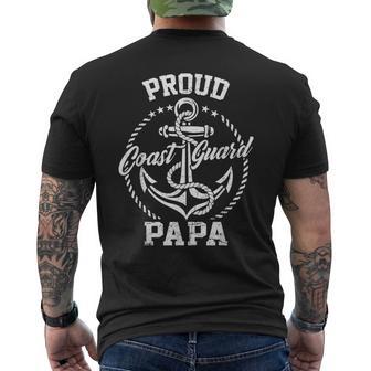 Proud Coast Guard Papa USCG Coastie Family Matching Men's Back Print T-Shirt | Mazezy