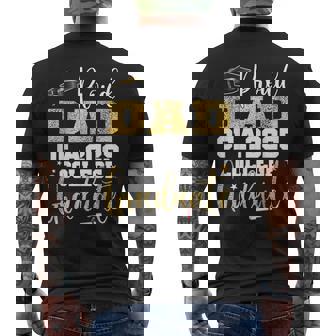 Proud Dad Of 2025 Graduate College Graduation Party Men's T-shirt Back Print - Thegiftio