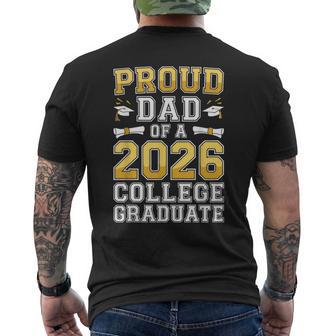 Proud Dad Of A 2026 College Graduate Class Graduation Men's T-shirt Back Print - Monsterry
