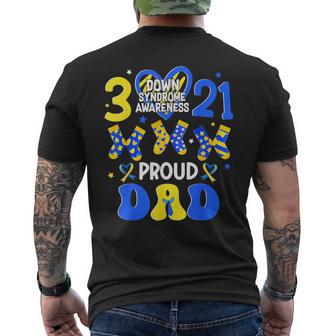 Proud Dad Down Syndrome Awareness March 21 Heart Boy Men Men's T-shirt Back Print - Thegiftio