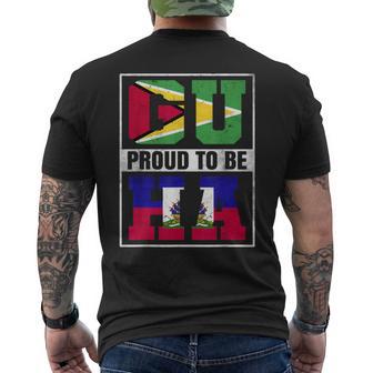 Proud Haitian Guyanese Mix Haiti And Guyana Heritage Men's T-shirt Back Print - Thegiftio UK