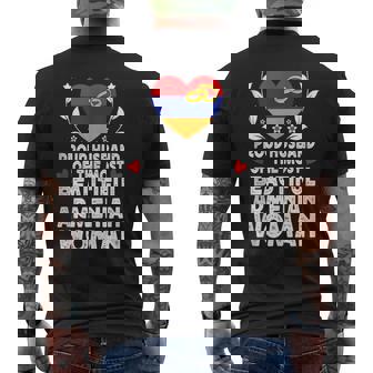 Proud Husband Of Beautiful Armenian Wife Armenia Flag Tank Top Men's Back Print T-Shirt | Mazezy