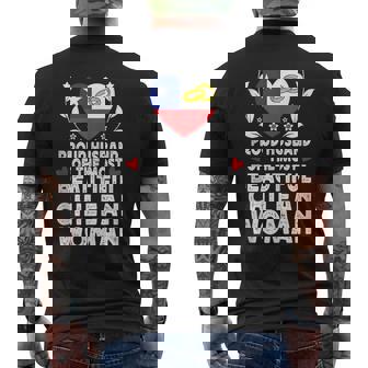 Proud Husband Of Beautiful Chilean Wife Chile Flag Tank Top Men's Back Print T-Shirt | Mazezy